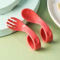 Safety Curly Handle Baby Spoon Fork for Baby Toddler Feeding Training Utensils Infant Children Spoon Tableware Food Grade PP.