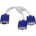 Vga Y Monitor Splitter Cable -White And Blue - Enhanced Display Setup For Any Season. 