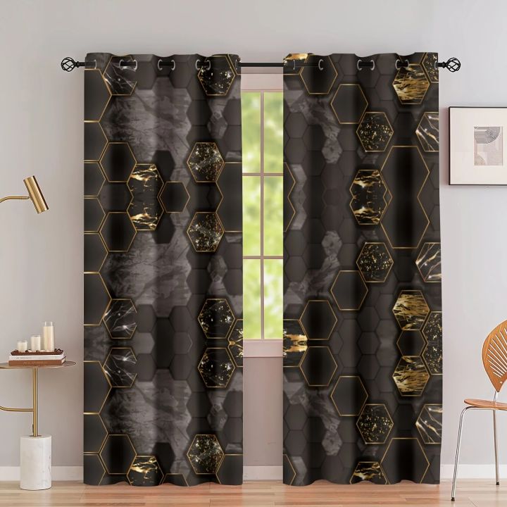 2panels%20Nordic%20Golden%20Leaf%20Marble%20Digital%20Printing%20Curtain%20Grommet%20Top%20Curtain%20Living%20Room%20Bedroom%20Kitchen%20Office%20Home%20Decor%20-%20Image%202
