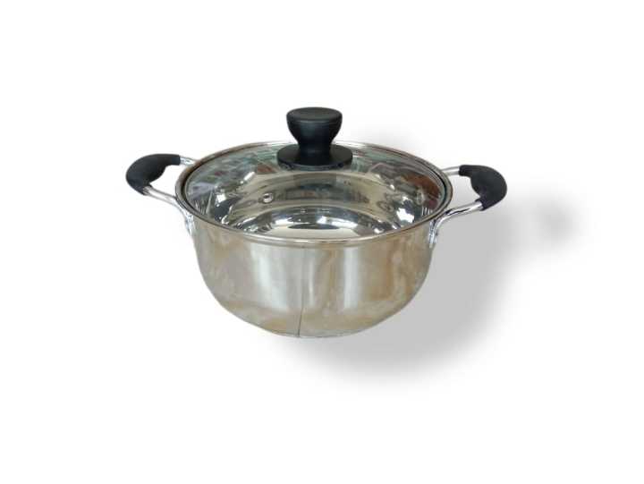 Hamko Oval SS Saucepan with Glass  Lid (22 CM)- IB