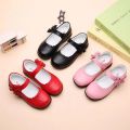 Kids Summer Bow-knot Black Student Sandals Fashion Girls Leather Shoes for Children Wedding Dress Princess School Shoes. 