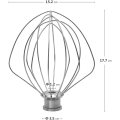 5X KN256WW 6-Wire Whip Attachment for 5-6 Quart Bowl-Lift Stand Mixer Replacement, Egg Cream Stirrer. 
