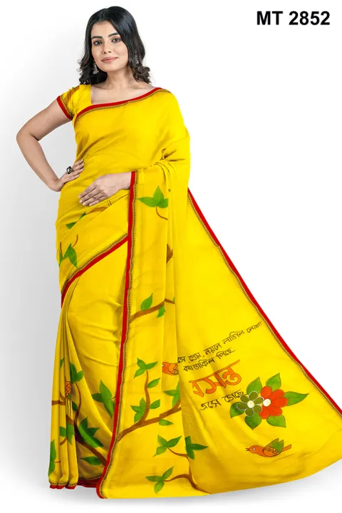 Tangail%20Tat%20Multicolor%20Falgun%20Special%20Half%20Silk%20Hand%20Paint%20Saree%20with%20Blouse%20Piece%20for%20Women%20-%20Image%202