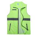 customized LOGO new casual summer Joker young men's solid composite reflective sleeveless lapel zipper women vest top. 