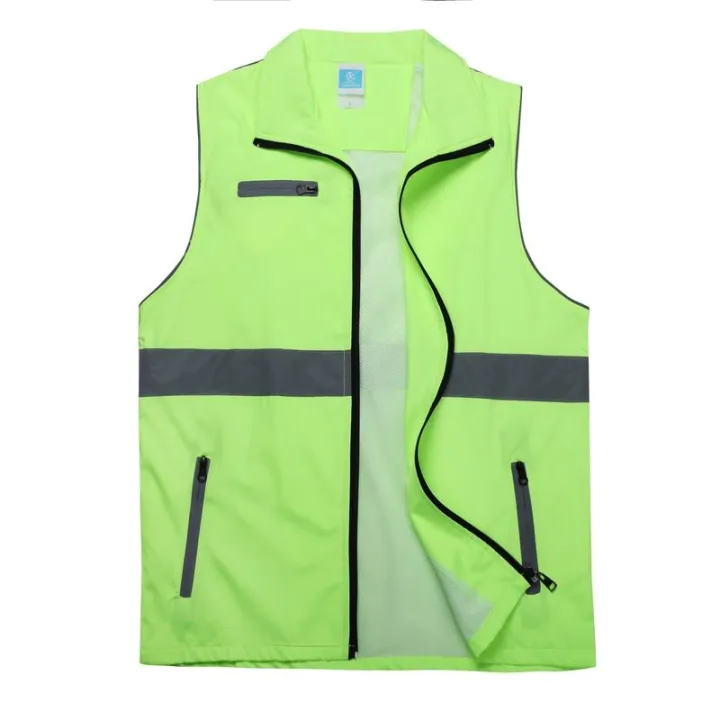 customized%20LOGO%20new%20casual%20summer%20Joker%20young%20men's%20solid%20composite%20reflective%20sleeveless%20lapel%20zipper%20women%20vest%20top%20-%20Image%206