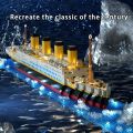 Titanic Boy High difficulty Giant Puzzle Assembly Microparticle Building Toy Cruise Model Ship Decoration Gift. 
