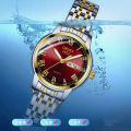 Relo Oruss Watch for women Pawnable 3ATM Water proof Date Steel Strap Couple watch. 