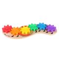 Wooden Rotating Gear Caterar Game Children Kids Color Recognition Enlightenment Early Learning Educational Toys.