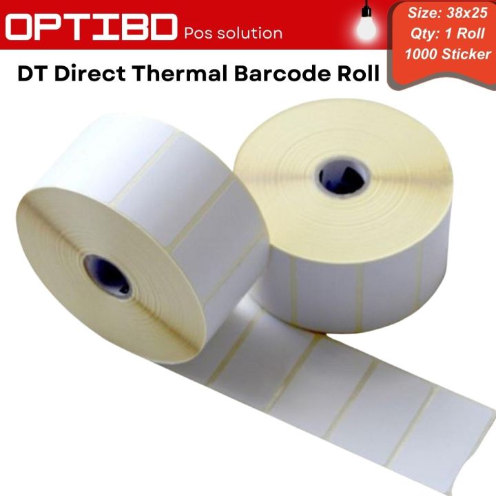 Barcode Label Sticker Direct Thermal 38MM X 25MM (1000 Pcs 1 Roll)