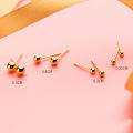 INZATT Real 925 Sterling Silver 18K Gold 2.5/3/4/5MM Bead Stud Earrings For Women Fine Jewelry Ear Hole Minimalist Accessories. 