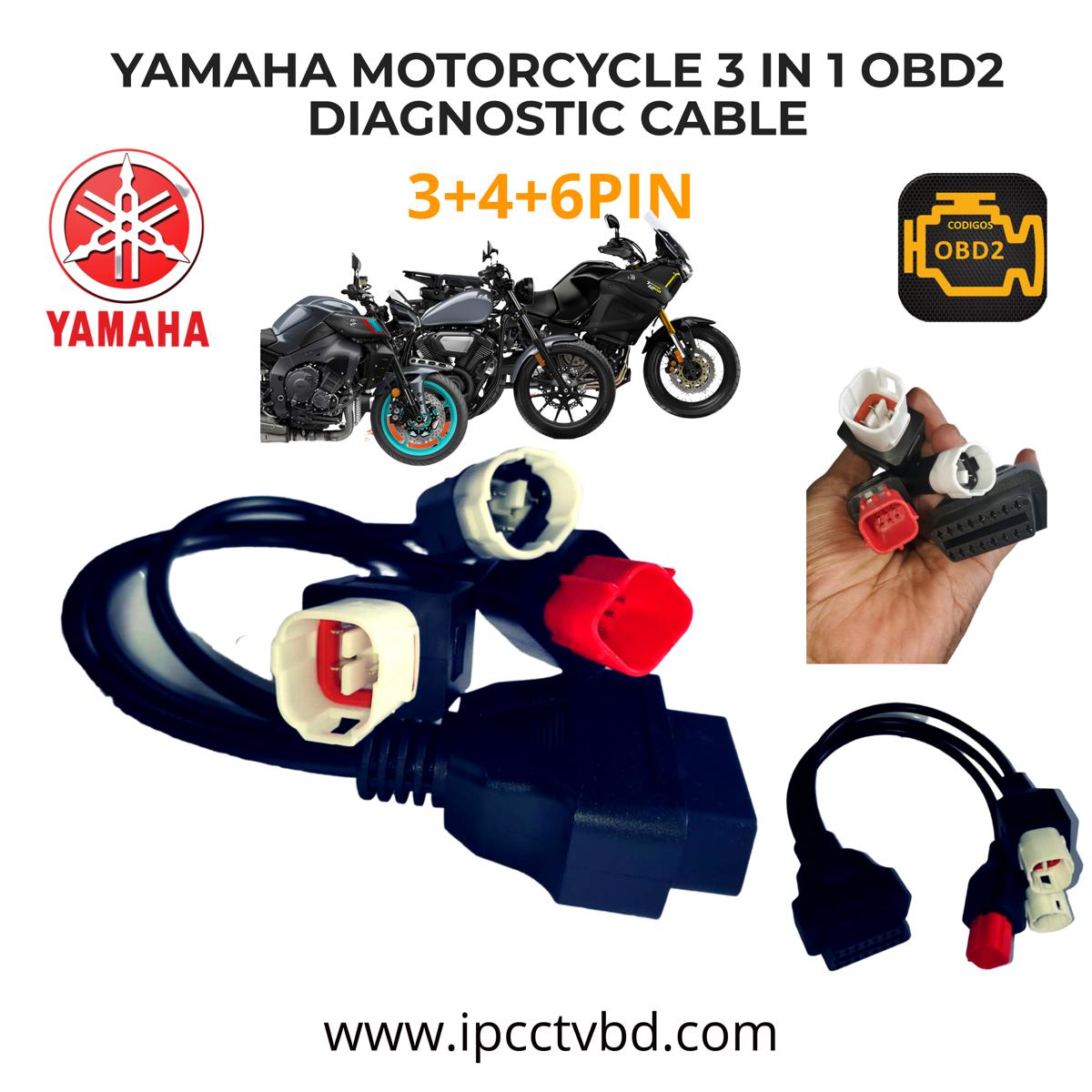 Yamaha Bike OBD Cable 3 in 1 3pin + 4pin + 6pin Motorcycle obd Diagnostic Cable