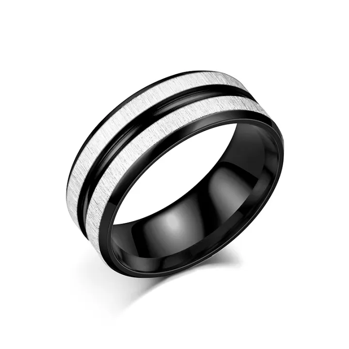 New%20Titanium%20Steel%20Two-color%20Men's%20Brushed%20Anti-scratch%20Brushed%20Fashion%20Ring%20Couple%20Ornament%20-%20Image%206