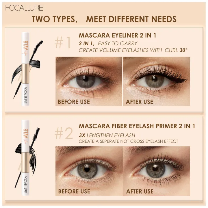 FOCALLURE%20Waterproof%202%20In%201%20Black%20Mascara%20Eyeliner%203D%20Fiber%20Natural%20Eyelash%20Growth%20Enhancer%20Lengthening%20Thicker%20Eye%20Lash%20Primer%20-%20Image%202