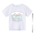 Sanrio Kids Cinnamoroll Tshirt Summer Hello Kitty Kids Cartoon Casual short-sleeved T-shirt Baby Boy Clothing Girls Clothing.