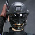 Halloween Costume Cosplay Tooth Decay Evil Demon Kabuki Samurai Half Cover Mask Party Scary Decoration,Black. 