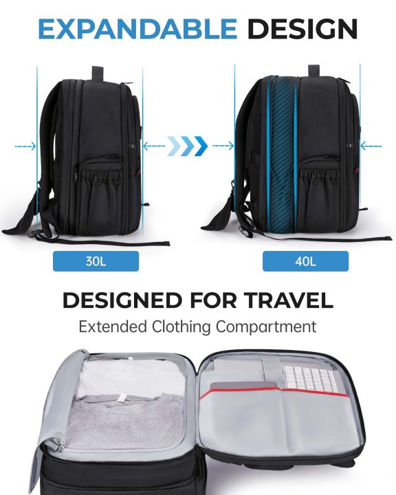 BAGSMART%20Expandable%20Camera%20Backpack%20for%20Photographers%20Waterproof%20Travel%20DSLR%20Camera%20Bag%20with%2015.6%20Laptop%20Compartment%20-%20Image%202