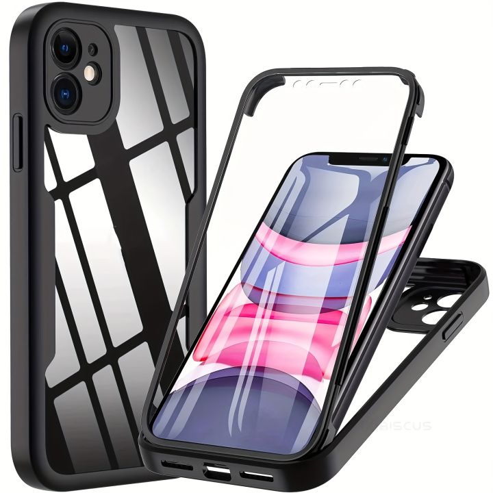 360%20Full%20Body%20Front%20Back%20Clear%20Case%20For%20iPhone%2013%2014%2011%2012%20Pro%20Max%20XS%20X%20XR%2015%20Plus%20Luxury%20Silicone%20Bumper%20Shockproof%20Back%20Cover%20-%20Image%202