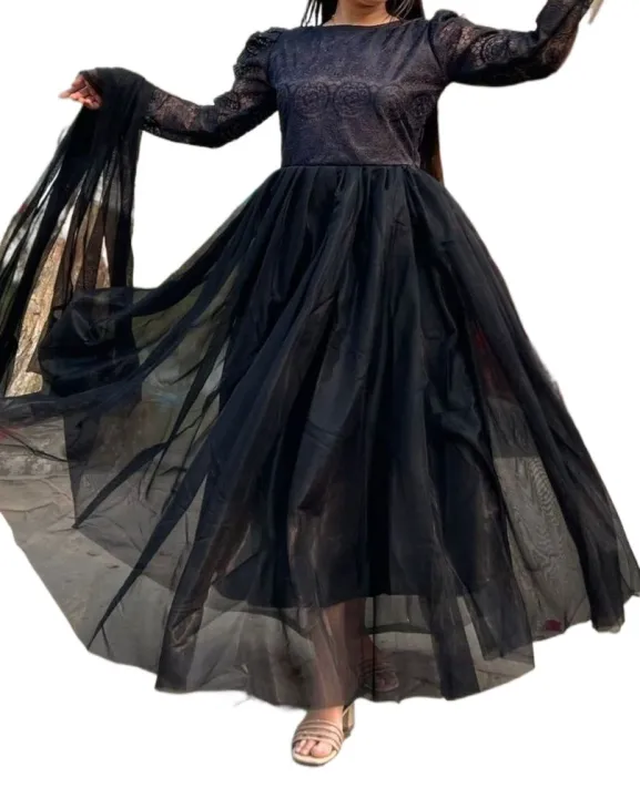 Dream%20Designer%20Black%20Barbie%20Gown%20Made%20by%20Premium%20Soft%20organza%20Tissue%20and%20net%20For%20Women%20-%20Image%205