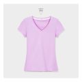 Solid V Neck T Shirt Women Summer Slim Fit Cotton T-Shirts Short Sleeve Female Casual Comfy Base Shirt All Match Lady 2022 Tees.