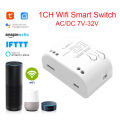 Aubess 1CH Smart Switch 12V 24V 7-32V DC WIFI Tuya Remote Control 433 Light Switch 10A Rele Relay Self-locking interlock inching. 
