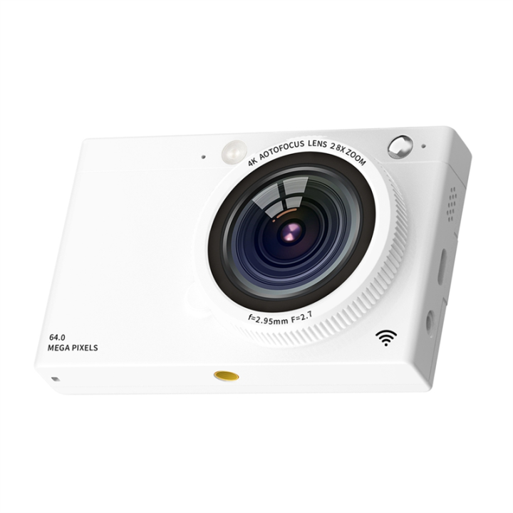 (GGBR)-HD CCD Digital Camera 4K Autofocus LENS 64MP Digital Video Camera 28X Zoom Compact Point and Beauty Camera White