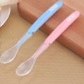 Soft Food-grade Silicone Long Handle Baby Infant Learning Feeding Spoon Flatware 1pcs.