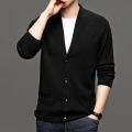 Korean Cardigan Men's Sweater Knit Top Male Clothes Black Long Sleeve V-Neck Wweater Oversize Sweater Jacket Men's Coat S-3XL.