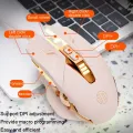 Inphic PW5 Mecha Wired Game Mouse Macro Definition Light Mute Office USB Computer Mouse. 