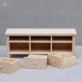 1:12 Dollhouse Furniture Mini TV Cabinet with Drawers TV Stand Unpainted for Accessory.