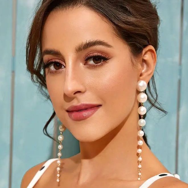 Trendy Created Big Simulated Pearl Drop Earrings Baroque Beaded Statement Long Dangle Earrings Jewelry For Women