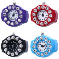 Men's Women's Silicon Round Rhinestone Elastic Quartz Finger Ring Watch Gift.