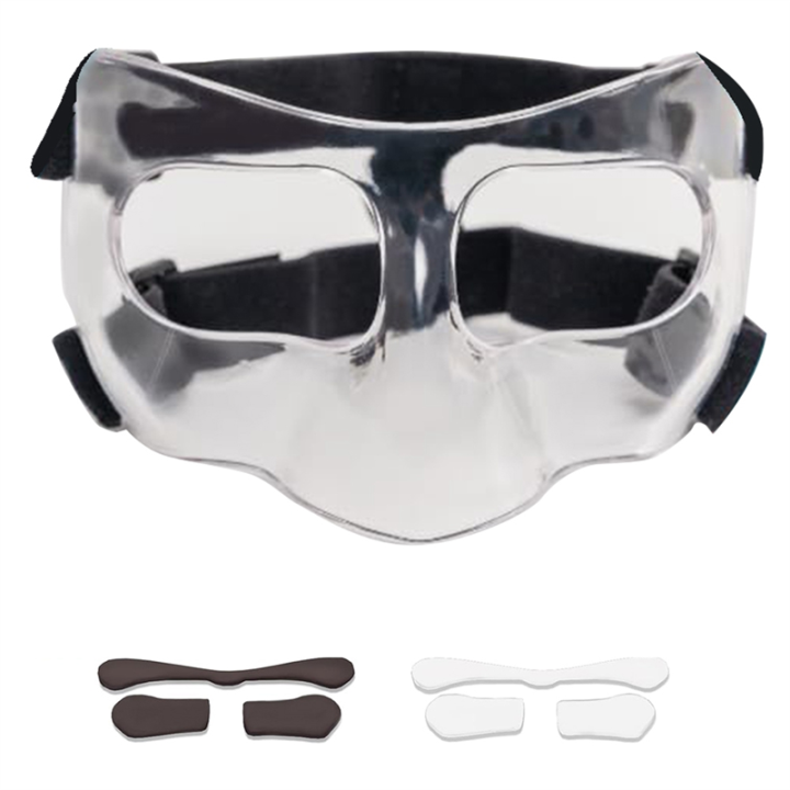 Sports Face Guard, Nose Guard for Broken Nose, Basketball Football Softball Training Face Protect Shield, Easy Install Easy to Use Clear Close
