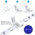 RGB LED Strip Connector 4-Pin 10mm unwired Gapless Solderless Adapter Terminal Extension for SMD5050 Strip Light.