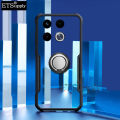 Phone case itel RS4 Hard Clear Transparent Shockproof Armor Car Adsorb Holder Ring Back cover itel RS4 case.
