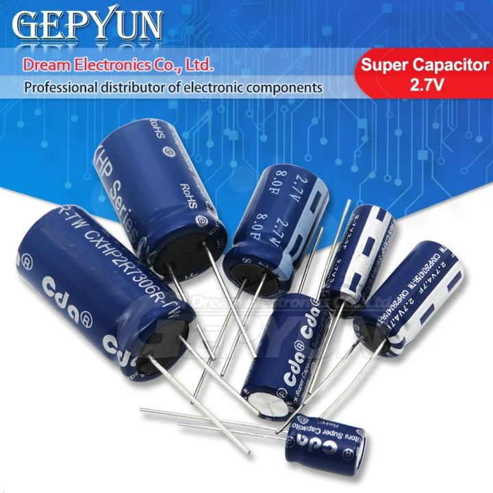 2PCS super capacitor farad capacitor 2.7V  2F 3.3F 4F 4.7F 5F 6F 7F 8F 10F 15F 20F 25F 30F 60F