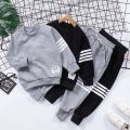 Spring Striped Baby Boys Workout Sweatshirt + Drawstring Sweatpant Sets Kids Tracksuit Child Jumper Pant Jogger Set 2-11 Years. 