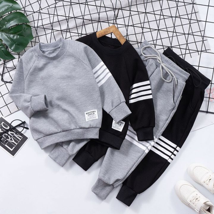 Spring%20Striped%20Baby%20Boys%20Workout%20Sweatshirt%20+%20Drawstring%20Sweatpant%20Sets%20Kids%20Tracksuit%20Child%20Jumper%20Pant%20Jogger%20Set%202-11%20Years%20-%20Image%202