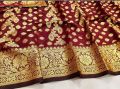 Tangail halfsilk  Katan Saree without Blouse Piece For Women. 