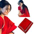 Georgette High Quality Stylish Lase Fitting And stone work Saree. Saree with unstitched Blouse for Women. 
