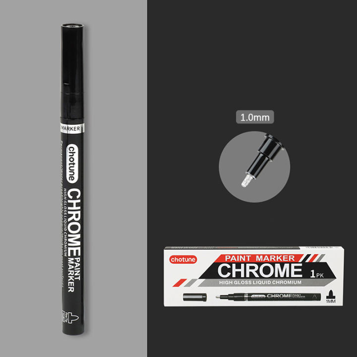 Chrome Mirror Reflective Marker Silver Marker Liquid Pen for Cards, Posters, Rock Mugs, Ceramic, Glass, Metallic Craftwork Paint Pen