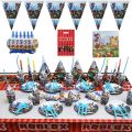 Kids Birthday Gift Bags Roblox Theme Party Supplies Paper Plate Cup Plates Napkin Baby Shower Disposable Tableware Set 145PCS. 