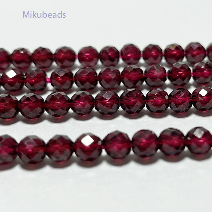 Chain Chain Chain Woman IY Bracelet Necklace Facet Bead Sparkle Brazilian Red Stone Natural AAA Garnet 4 Millibright Gemstone for Jewelry Making D