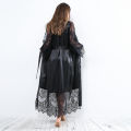 Wedding Dressing Gown Women Long Satin Bride Robes Lace Silk Kimono Bathrobe Bridesmaid Nightwear See Through Sleepwear.