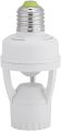 PIR Motion Sensor LED Night Light Bulb Socket, E27 Universal Screw, Adjustable Infrared Lamp Holder for Bathroom, Garage, 360° Detection. 