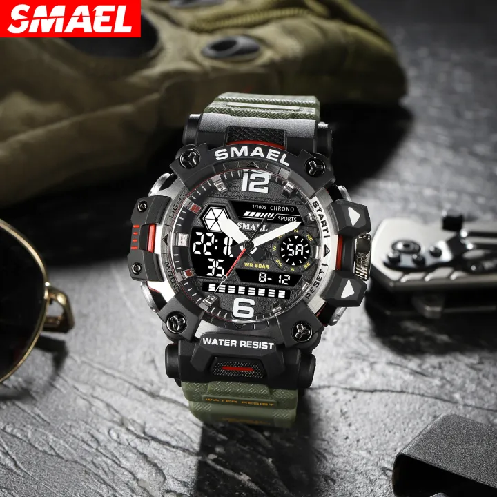 SMAEL%20SMAEL%20Men's%20Tactical%20Watch%20Functional%20Large%20Dial%20Calendar%20Waterproof%20Luminous%20Stopwatch%20Dual%20Display%20Quartz%20Watch%20-%20Image%203