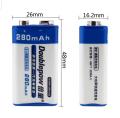 9v rechargeable battery, Doublepow 1pcs 9V Ni-MH 280mah rechargeable batter- 1pcs.