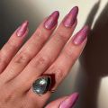 24pcs Glitter Nails Purple Shiny Cat Eye Press On Nails Almond Head Manicure Nail Tips Pink/Blue False Nail Patch For Girl. 