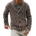 Winter Autumn Men Solid Color Knitted Sweater Buttons Cardigan Warm Jacket Coat. 