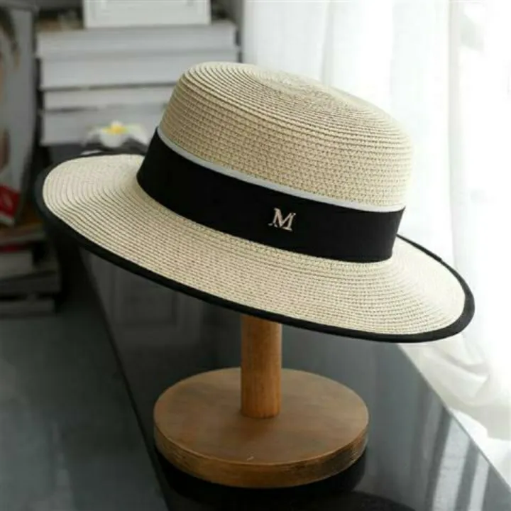 Red%20Flat-Top%20Cap%20Female%20Model%20Catwalk%20Show%20Top%20Hat%20Seaside%20Holiday%20Sun-Proof%20Sun%20Hat%20Flat%20Brim%20Straw%20Hat%20-%20Image%203