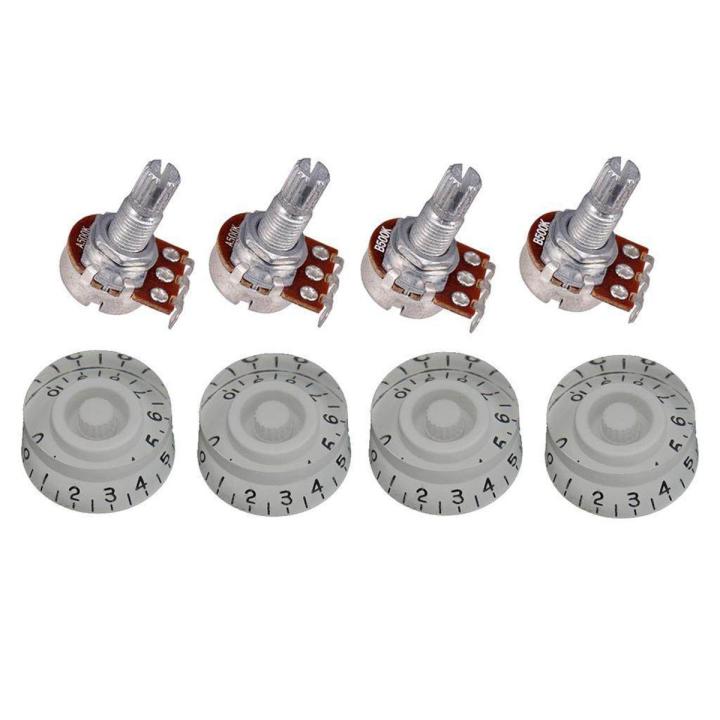 4x 500K POTS Guitar Volume Tone Potentiometer and Knobs Gold Control Switch